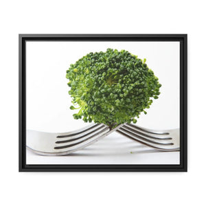 Broccoli Floret Matte Canvas – Black Frame - Dipaliz - Posters Prints & Visual Artwork