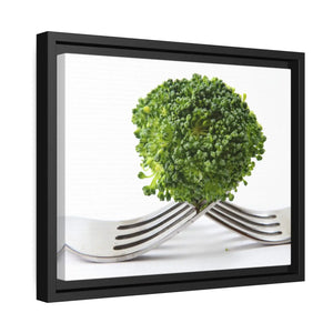 Broccoli Floret Matte Canvas – Black Frame - Dipaliz - Posters Prints & Visual Artwork