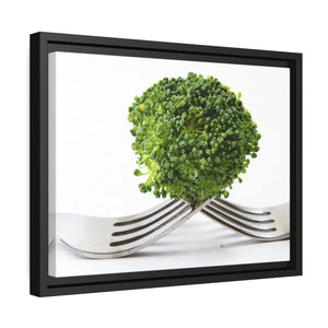 Broccoli Floret Matte Canvas – Black Frame - Dipaliz - Posters Prints & Visual Artwork