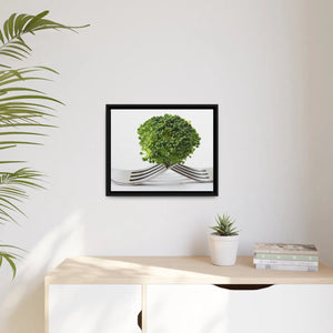 Broccoli Floret Matte Canvas – Black Frame - Dipaliz - Posters Prints & Visual Artwork