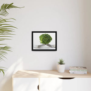 Broccoli Floret Matte Canvas – Black Frame - Dipaliz - Posters Prints & Visual Artwork
