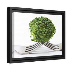 Broccoli Floret Matte Canvas – Black Frame - Dipaliz - Posters Prints & Visual Artwork