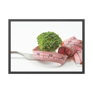 Broccoli with Measuring Tape Framed Paper Posters - 40’’ x 28’’ (horizontal) / Black Frame / Fine Art - Prints & Visual