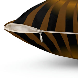 Modern Brown Abstract Polyester Square Pillow - Dipaliz - Home & Garden