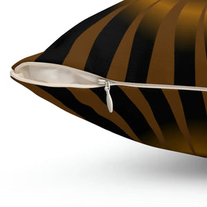 Modern Brown Abstract Polyester Square Pillow - Dipaliz - Home & Garden