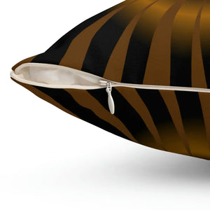 Modern Brown Abstract Polyester Square Pillow - Dipaliz - Home & Garden