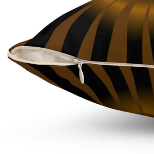 Modern Brown Abstract Polyester Square Pillow - Dipaliz - Home & Garden