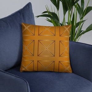 Brown Cross Pillow – Insert Included 18x18 - Dipaliz - Throw Pillows