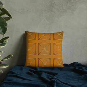 Brown Cross Pillow – Insert Included 18x18 - Dipaliz - Throw Pillows