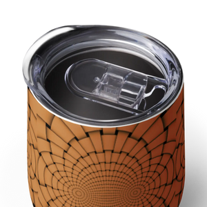 Brown Geometric Wine Tumbler - Insulated Outdoor - Dipaliz - Tumblers
