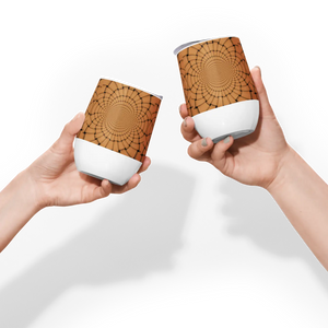 Brown Geometric Wine Tumbler - Insulated Outdoor - Dipaliz - Tumblers