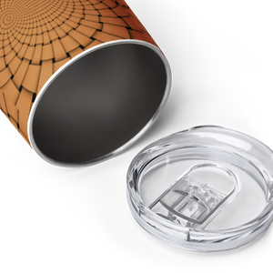 Brown Geometric Wine Tumbler - Insulated Outdoor - Dipaliz - Tumblers