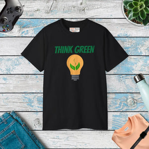 Eco-friendly Ultra Cotton Tee - Think Green Bulb Design - Dipaliz - T-shirts
