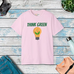 Eco-friendly Ultra Cotton Tee - Think Green Bulb Design - Dipaliz - T-shirts