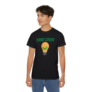 Eco-friendly Ultra Cotton Tee - Think Green Bulb Design - Dipaliz - T-shirts
