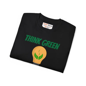Eco-friendly Ultra Cotton Tee - Think Green Bulb Design - Dipaliz - T-shirts