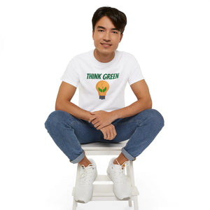 Eco-friendly Ultra Cotton Tee - Think Green Bulb Design - Dipaliz - T-shirts
