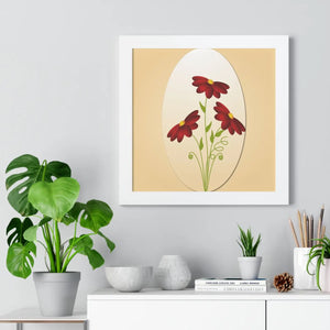 Red Flowers Gallery Canvas – Framed Wall Art - Dipaliz - Posters Prints & Visual Artwork
