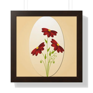 Red Flowers Gallery Canvas – Framed Wall Art - Dipaliz - Posters Prints & Visual Artwork
