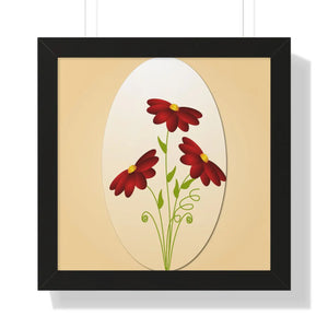 Red Flowers Gallery Canvas – Framed Wall Art - Dipaliz - Posters Prints & Visual Artwork