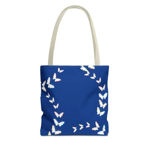 Butterflies Tote Bag Blue All Over Print Nature Design Dipaliz - 13’’ × / Beige - Bags