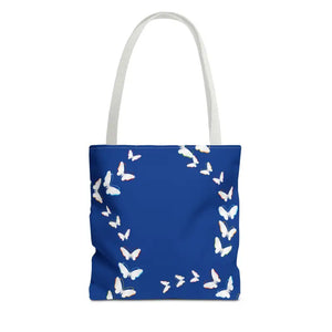 Butterflies Tote Bag Blue All Over Print Nature Design Dipaliz - 13’’ × / White - Bags