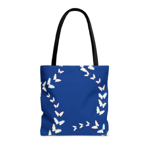 Butterflies Tote Bag Blue All Over Print Nature Design Dipaliz - 16’’ × / Black - Bags
