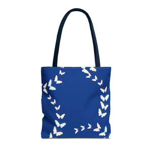 Butterflies Tote Bag Blue All Over Print Nature Design Dipaliz - 16’’ × / Navy - Bags