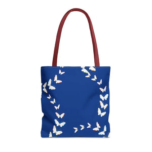 Butterflies Tote Bag Blue All Over Print Nature Design Dipaliz - 16’’ × / Red - Bags
