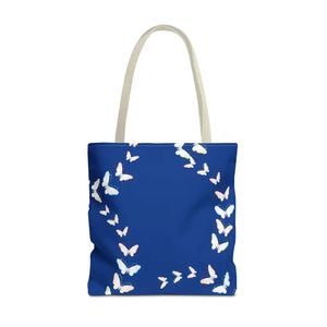 Butterflies Tote Bag Blue All Over Print Nature Design Dipaliz - 18’’ × / Beige - Bags