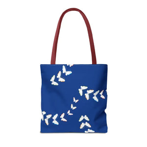 Butterflies Tote Bag Blue All Over Print Nature Design Dipaliz - Bags