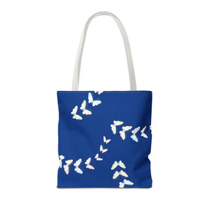 Butterflies Tote Bag Blue All Over Print Nature Design Dipaliz - Bags