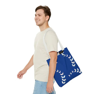 Butterflies Tote Bag Blue All Over Print Nature Design Dipaliz - Bags