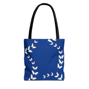 Butterflies Tote Bag Blue All Over Print Nature Design Dipaliz - Bags
