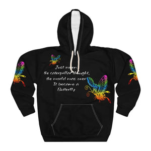 Inspirational Pullover Hoodie Caterpillar Butterfly Transform Dipaliz - Xs - T-shirts