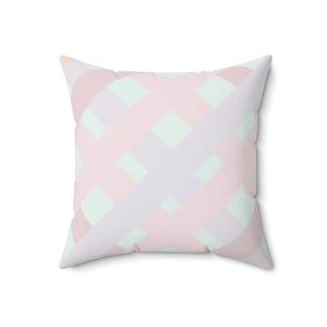 Pastels Polyester Square Pillow - Check Print - Dipaliz - Throw Pillows