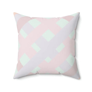 Pastels Polyester Square Pillow - Check Print - Dipaliz - Throw Pillows