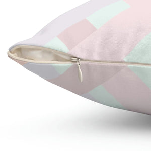 Pastels Polyester Square Pillow - Check Print - Dipaliz - Throw Pillows