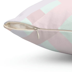Pastels Polyester Square Pillow - Check Print - Dipaliz - Throw Pillows
