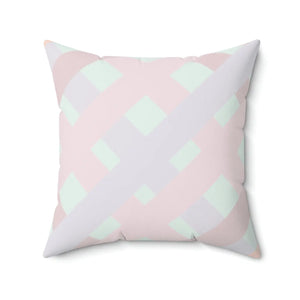 Pastels Polyester Square Pillow - Check Print - Dipaliz - Throw Pillows