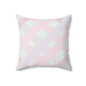 Pastels Polyester Square Pillow - Check Print - Dipaliz - Throw Pillows
