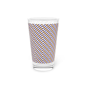 Checkered Pattern Pint Glass 16oz - Beer Glasses