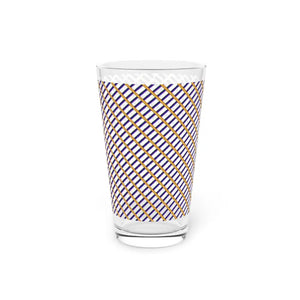 Checkered Pattern Pint Glass 16oz - Beer Glasses