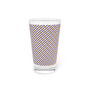 Checkered Pattern Pint Glass 16oz - Beer Glasses