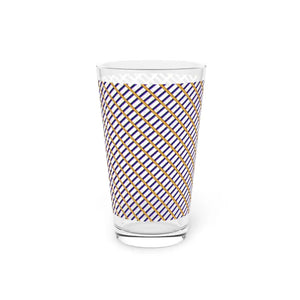 Checkered Pattern Pint Glass 16oz - Beer Glasses