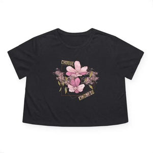 Flowy Cropped Tee Choose Kindness Comfort Style - Dipaliz - T-shirts