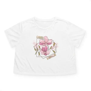 Flowy Cropped Tee Choose Kindness Comfort Style - Dipaliz - White / s - T-shirts