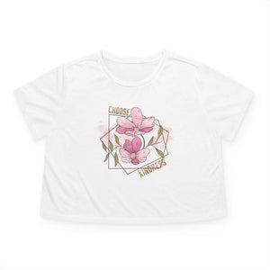 Floral Flowy Cropped Tee - Choose Kindness Everyday - Dipaliz - T-shirts