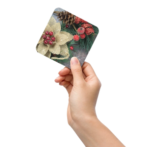 Festive Christmas Decoration Cork Coasters - Holiday Table Set - Dipaliz - Kitchen and Dining