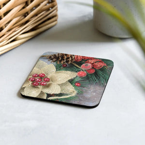 Festive Christmas Decoration Cork Coasters - Holiday Table Set - Dipaliz - Kitchen and Dining